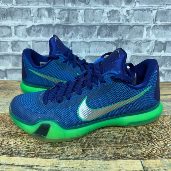 Nike Kobe 10 X 5 AM Flight Blue Lagoon Basketball Shoes 705317-403 Mens Size 8.5